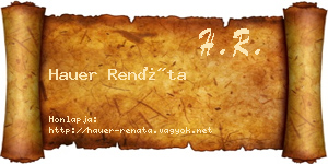 Hauer Renáta névjegykártya